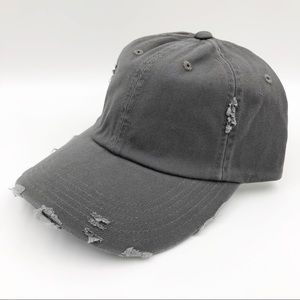 Dark GRAY DISTRESSED Baseball Cap Trucker Hat